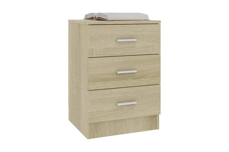 Sengeskab 38 x 35 x 65 cm spånplade sonoma-eg - Brun - Sengebord