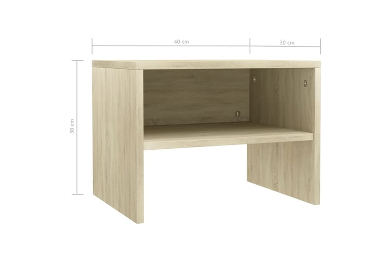 Sengeskab 40 X 30 X 30 Cm Spånplade Sonoma-Egetræsfarve - Brun - Møbler - Borde - Aflastningsbord - Sengebord