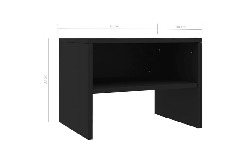 Sengeskab 40 X 30 X 30 Cm Spånplade Sort - Sort - Møbler - Borde - Aflastningsbord - Sengebord