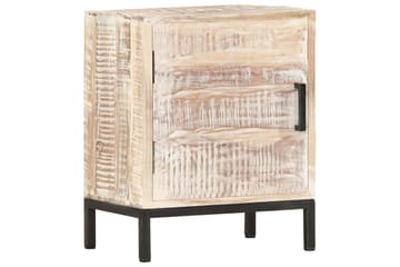 sengeskab 40 x 30 x 50 cm massivt akacietræ - Hvid - Møbler - Borde - Aflastningsbord - Sengebord