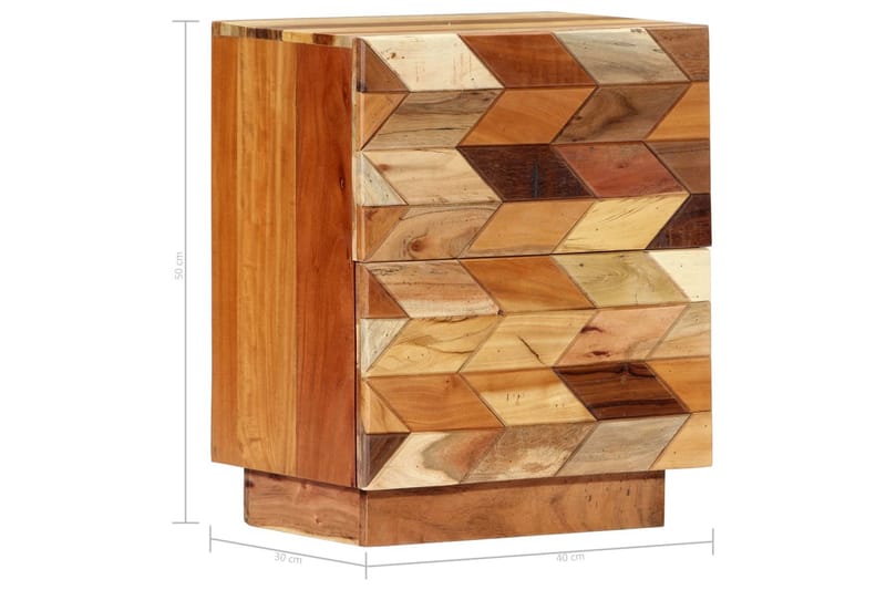 Sengeskab 40 X 30 X 50 Cm Massivt Genanvendt Træ - Brun - Møbler - Borde - Aflastningsbord - Sengebord