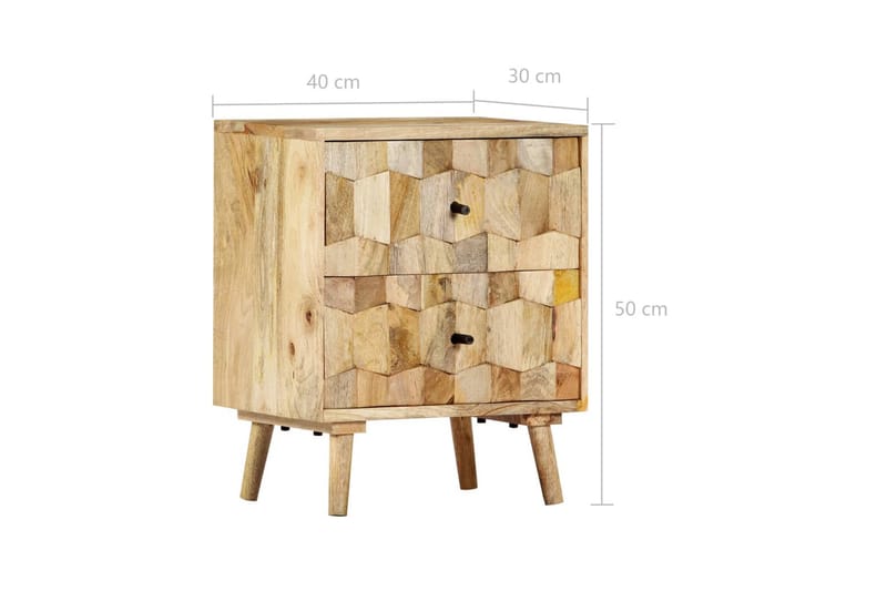 Sengeskab 40 X 30 X 50 Cm Massivt Mangotræ - Brun - Møbler - Borde - Aflastningsbord - Sengebord