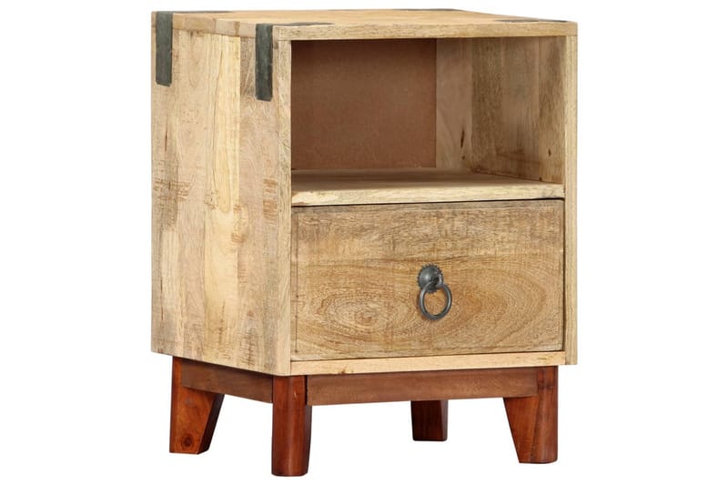 Sengeskab 40 X 30 X 52 Cm Massivt Ru Mangotr�æ - Brun - Møbler - Borde - Aflastningsbord - Sengebord