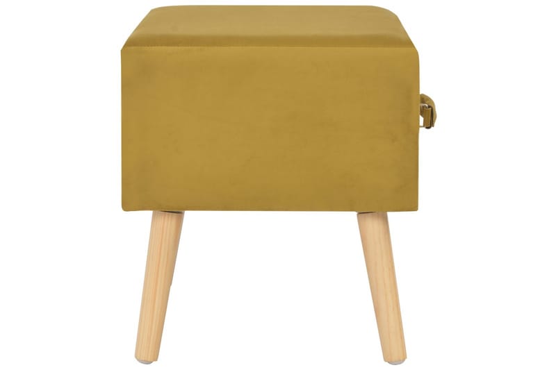 Sengeskab 40 X 35 X 40 Cm Fløjl Sennepsfarvet - Gul - Møbler - Borde - Aflastningsbord - Sengebord
