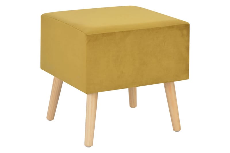Sengeskab 40 X 35 X 40 Cm Fløjl Sennepsfarvet - Gul - Møbler - Borde - Aflastningsbord - Sengebord