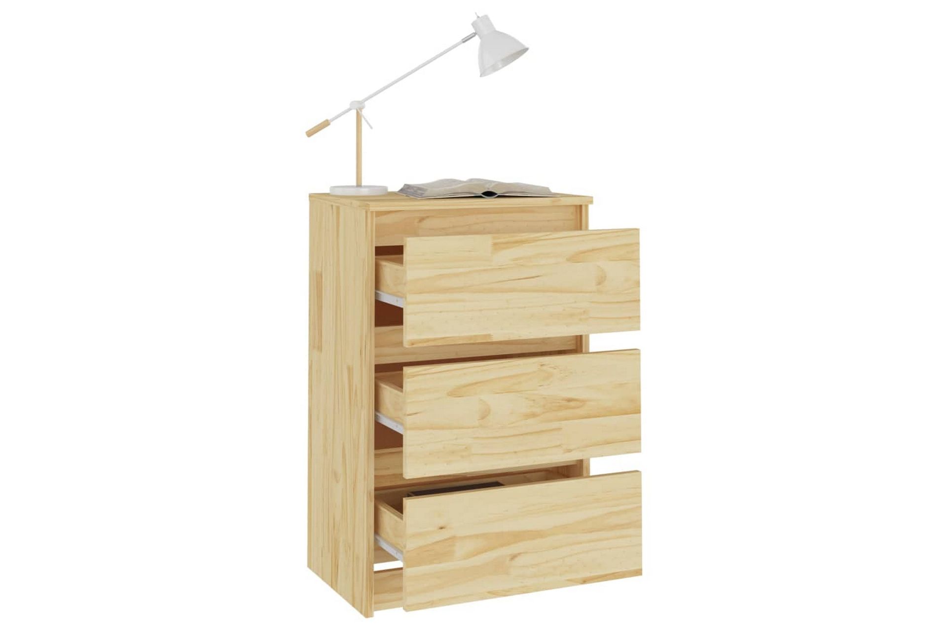 sengeskab 40x29,5x64 cm massivt fyrretræ - Brun - Møbler - Borde - Aflastningsbord - Sengebord