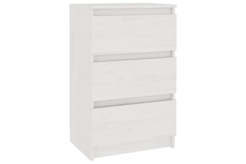 sengeskab 40x29,5x64 cm massivt fyrretræ hvid - Hvid - Sengebord