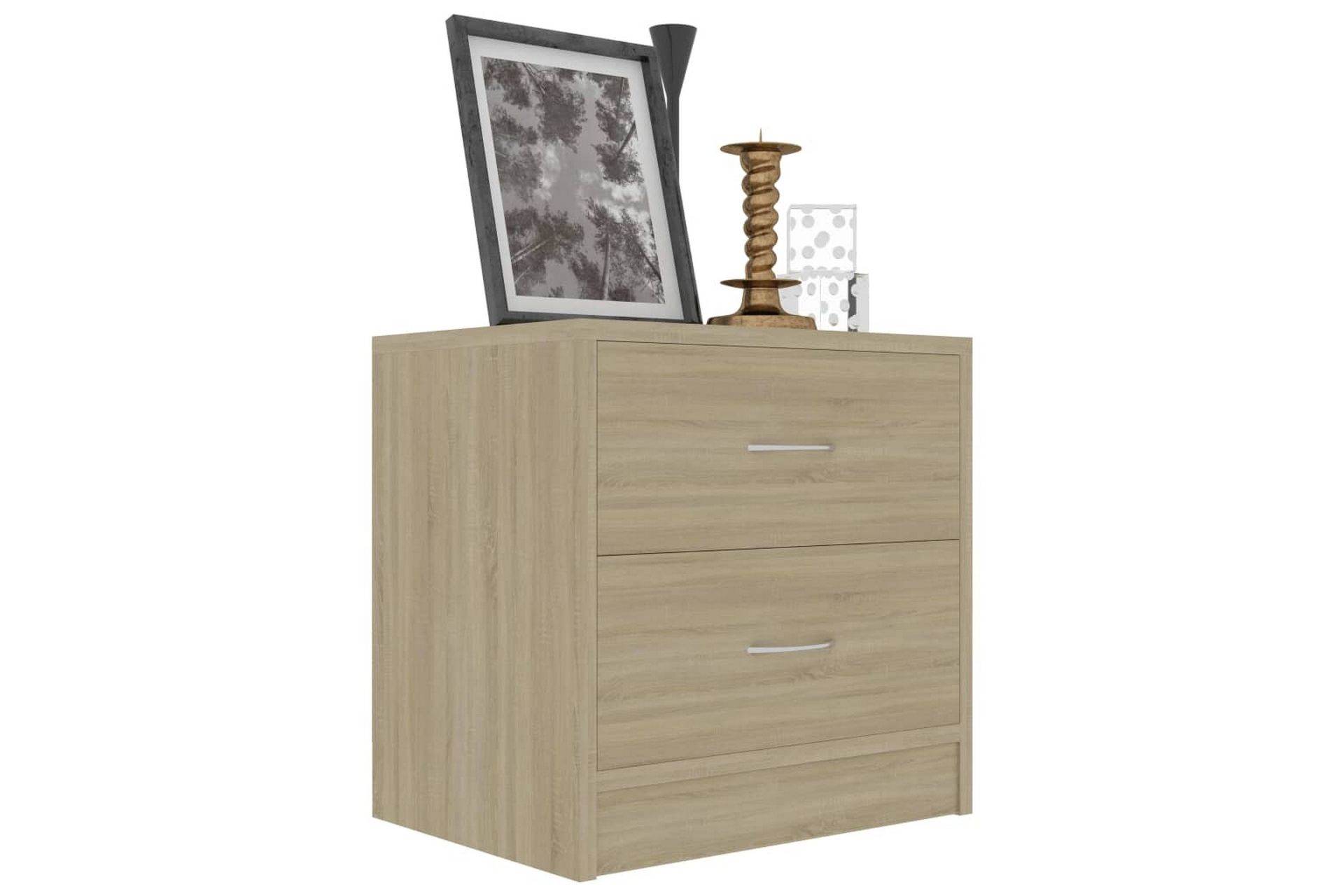 Sengeskab 40x30x40 cm Spånplade Sonoma-Eg - Brun - Møbler - Borde - Aflastningsbord - Sengebord