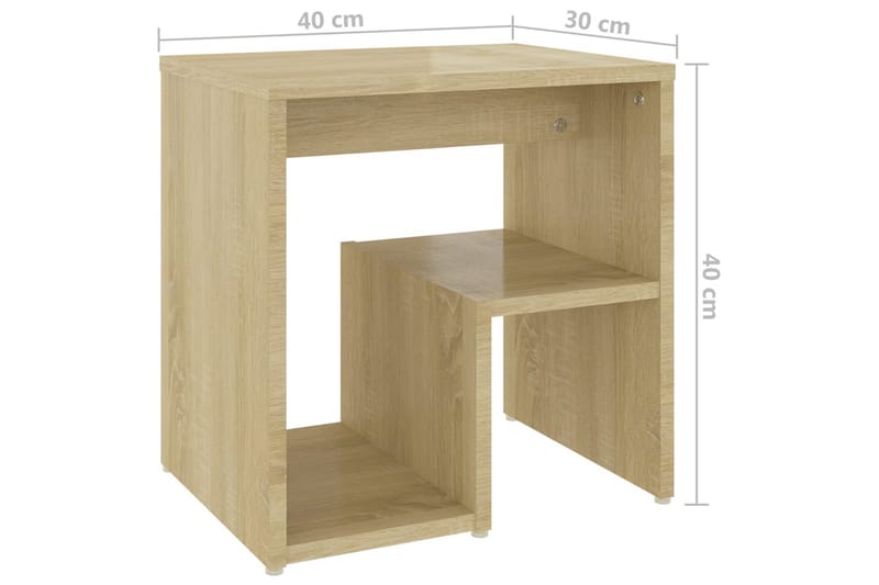 sengeskab 40x30x40 cm spånplade sonoma-eg - Brun - Møbler - Borde - Aflastningsbord - Sengebord