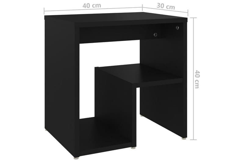 sengeskab 40x30x40 cm spånplade sort - Sort - Møbler - Borde - Aflastningsbord - Sengebord