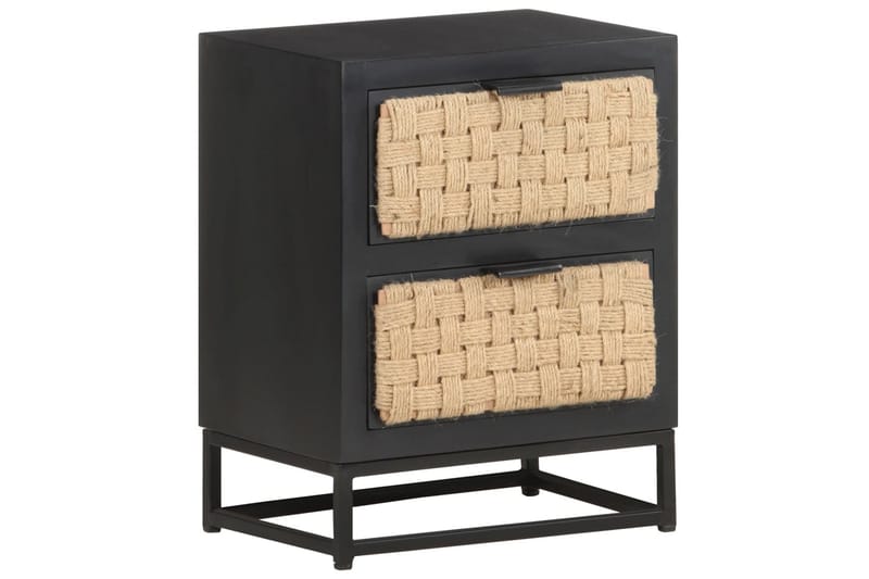 sengeskab 40x30x50 cm massivt mangotræ - Sort - Møbler - Borde - Aflastningsbord - Sengebord