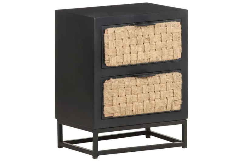 sengeskab 40x30x50 cm massivt mangotræ - Sort - Møbler - Borde - Aflastningsbord - Sengebord