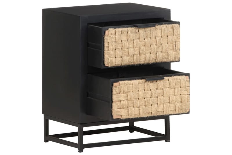 sengeskab 40x30x50 cm massivt mangotræ - Sort - Møbler - Borde - Aflastningsbord - Sengebord