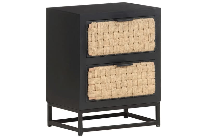 sengeskab 40x30x50 cm massivt mangotræ - Sort - Møbler - Borde - Aflastningsbord - Sengebord