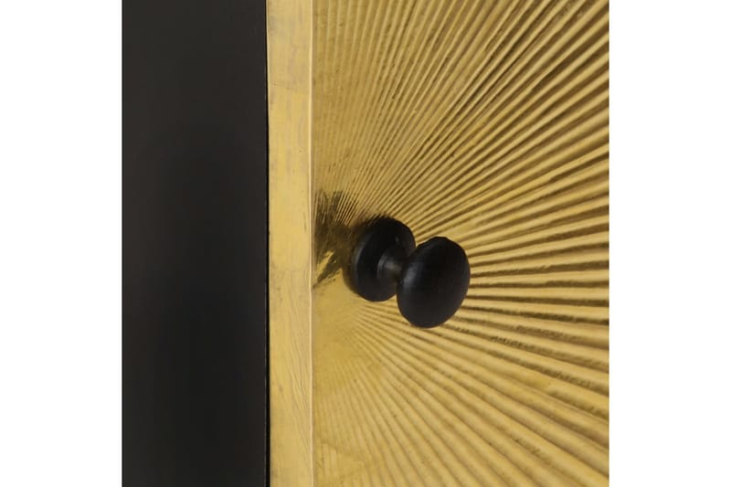sengeskab 40x30x50 cm messinglåge massivt mangotræ - Guld - Møbler - Borde - Aflastningsbord - Sengebord