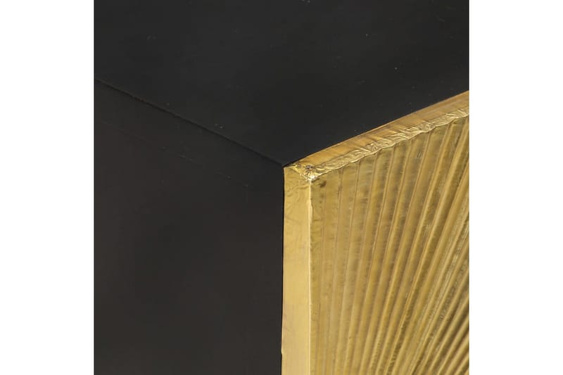 sengeskab 40x30x50 cm messinglåge massivt mangotræ - Guld - Møbler - Borde - Aflastningsbord - Sengebord