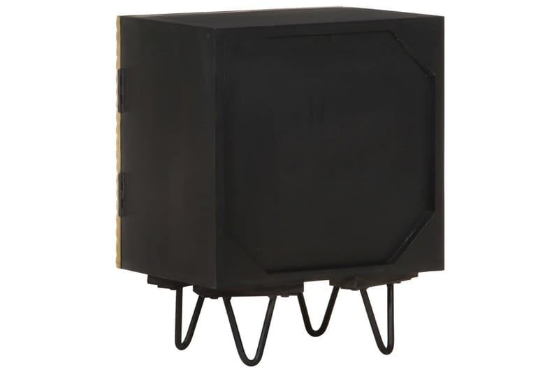 sengeskab 40x30x50 cm messinglåge massivt mangotræ - Guld - Møbler - Borde - Aflastningsbord - Sengebord