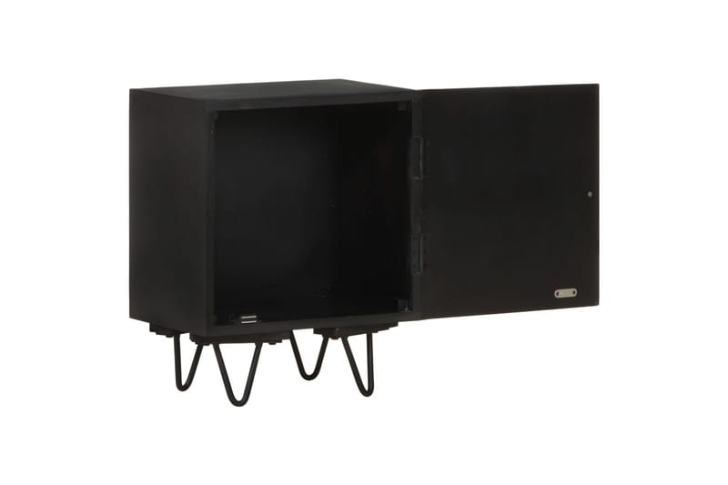 sengeskab 40x30x50 cm messinglåge massivt mangotræ - Guld - Møbler - Borde - Aflastningsbord - Sengebord