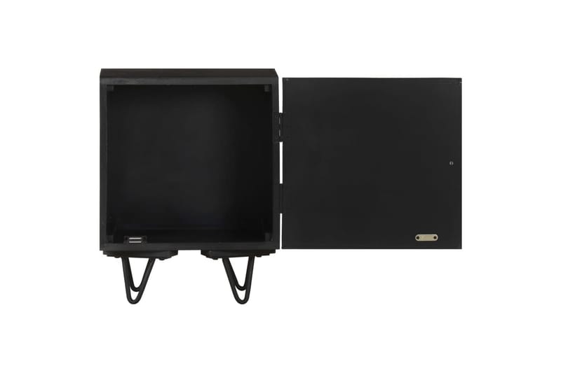 sengeskab 40x30x50 cm messinglåge massivt mangotræ - Guld - Møbler - Borde - Aflastningsbord - Sengebord