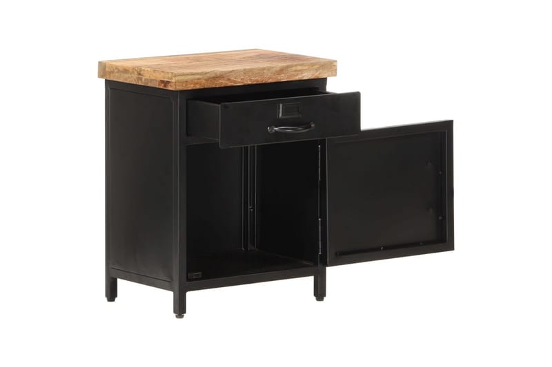 Sengeskab 40X30X52 cm Ru Mangotræ - Sort - Møbler - Borde - Aflastningsbord - Sengebord