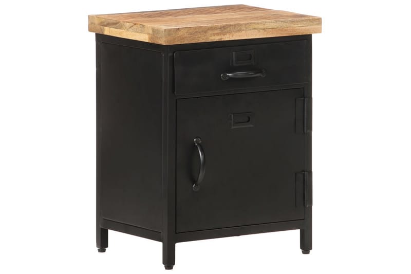 Sengeskab 40X30X52 cm Ru Mangotræ - Sort - Møbler - Borde - Aflastningsbord - Sengebord