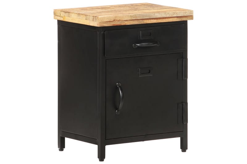 Sengeskab 40X30X52 cm Ru Mangotræ - Sort - Møbler - Borde - Aflastningsbord - Sengebord