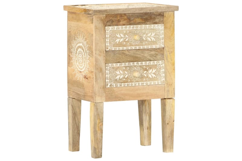 Sengeskab 40x30x60 cm Håndmalet Massivt Mangotræ - Brun - Møbler - Borde - Aflastningsbord - Sengebord