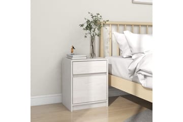 sengeskab 40x31x50 cm massivt fyrretræ hvid - Hvid - Møbler - Borde - Aflastningsbord - Sengebord