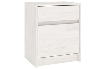 sengeskab 40x31x50 cm massivt fyrretræ hvid - Hvid - Møbler - Borde - Aflastningsbord - Sengebord