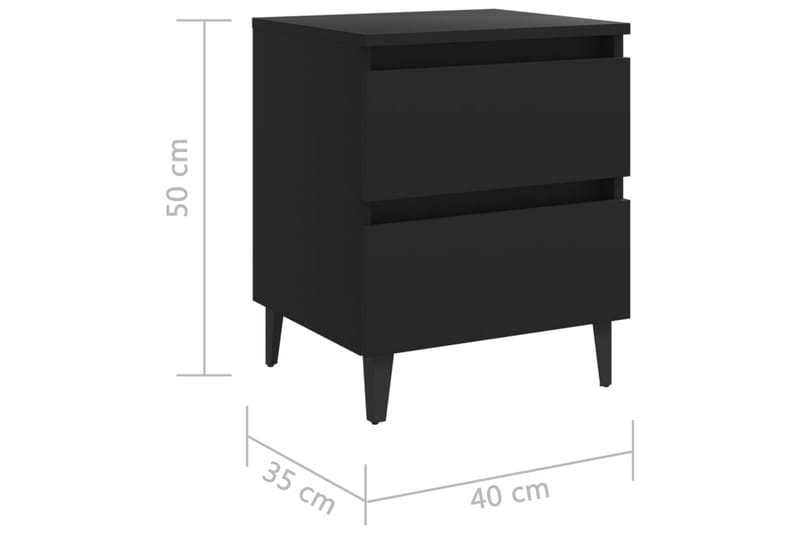 sengeskab 40x35x50 cm sort - Sort - Møbler - Borde - Aflastningsbord - Sengebord