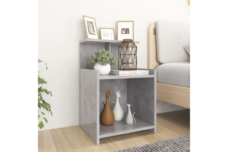 sengeskab 40x35x60 cm spånplade betongrå - Grå - Møbler - Borde - Aflastningsbord - Sengebord