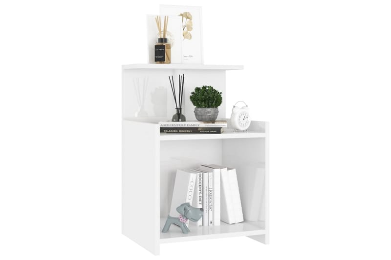 sengeskab 40x35x60 cm spånplade hvid højglans - Hvid - Møbler - Borde - Aflastningsbord - Sengebord