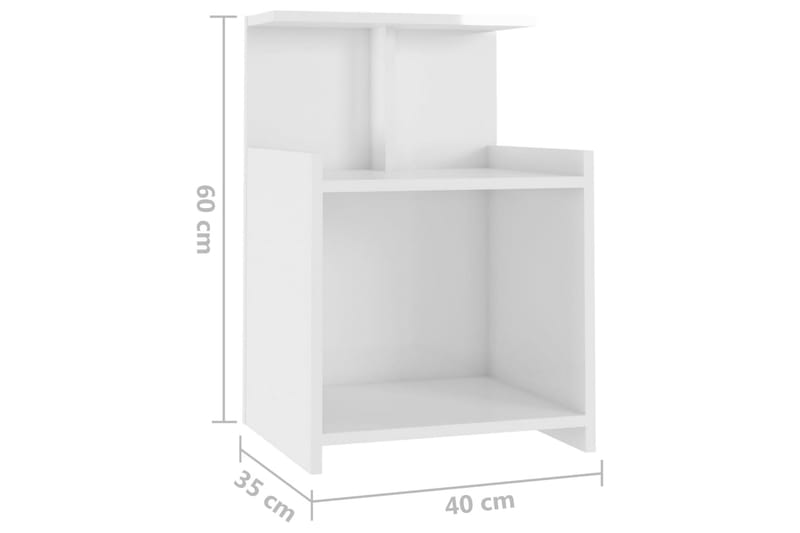 sengeskab 40x35x60 cm spånplade hvid højglans - Hvid - Møbler - Borde - Aflastningsbord - Sengebord