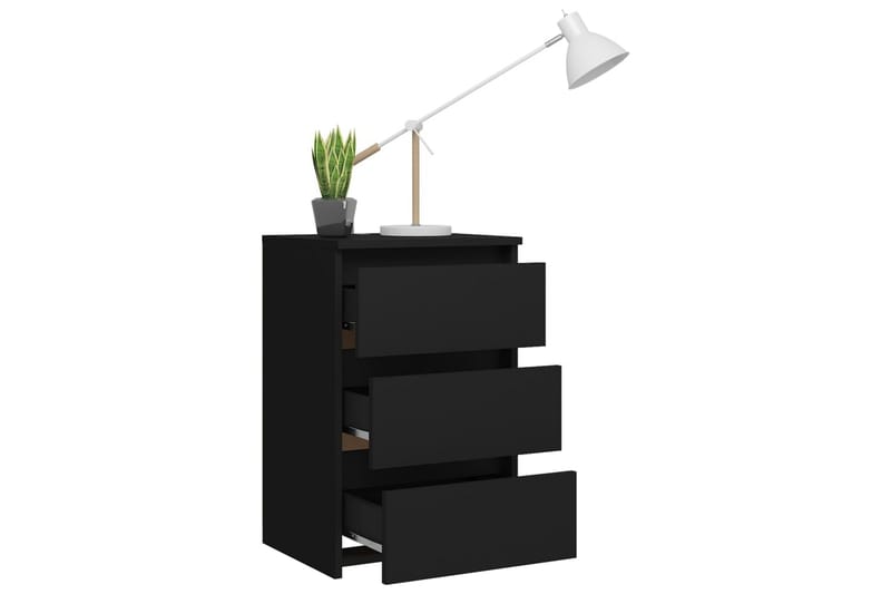 sengeskab 40x35x62,5 cm spånplade sort - Sort - Møbler - Borde - Aflastningsbord - Sengebord