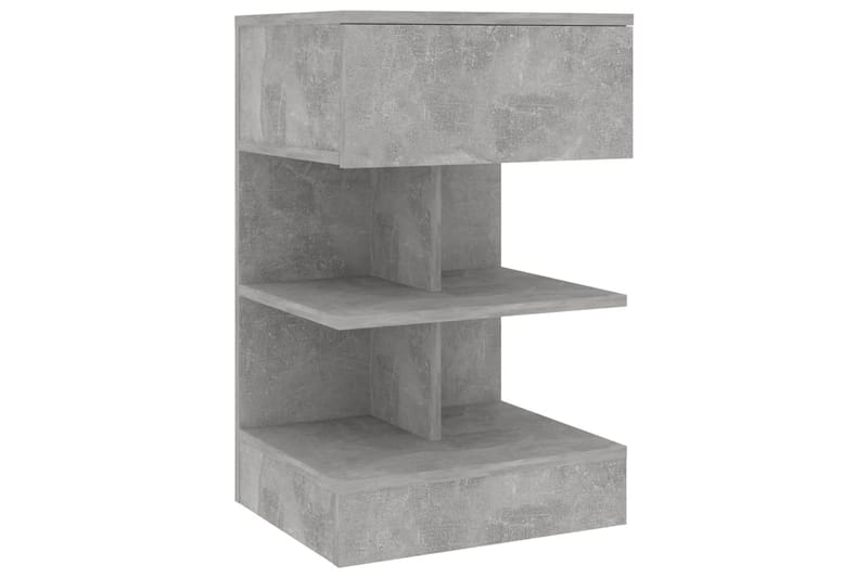 sengeskab 40x35x65 cm spånplade betongrå - Grå - Sengebord