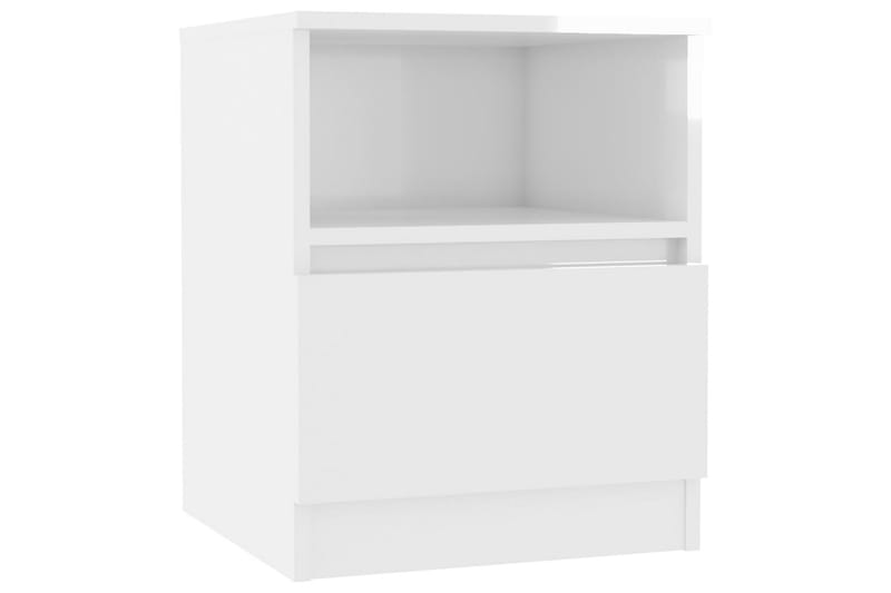 sengeskab 40x40x50 cm spånplade hvid højglans - Hvid - Møbler - Borde - Aflastningsbord - Sengebord