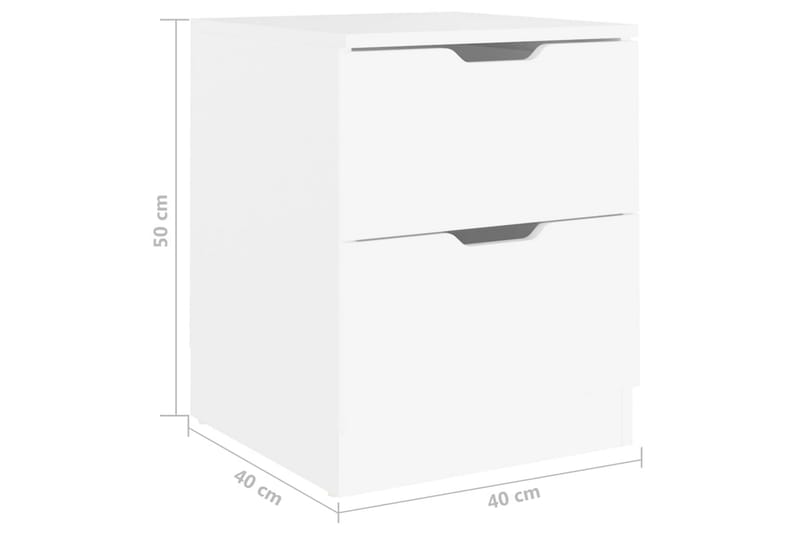 sengeskab 40x40x50 cm spånplade hvid - Hvid - Sengebord