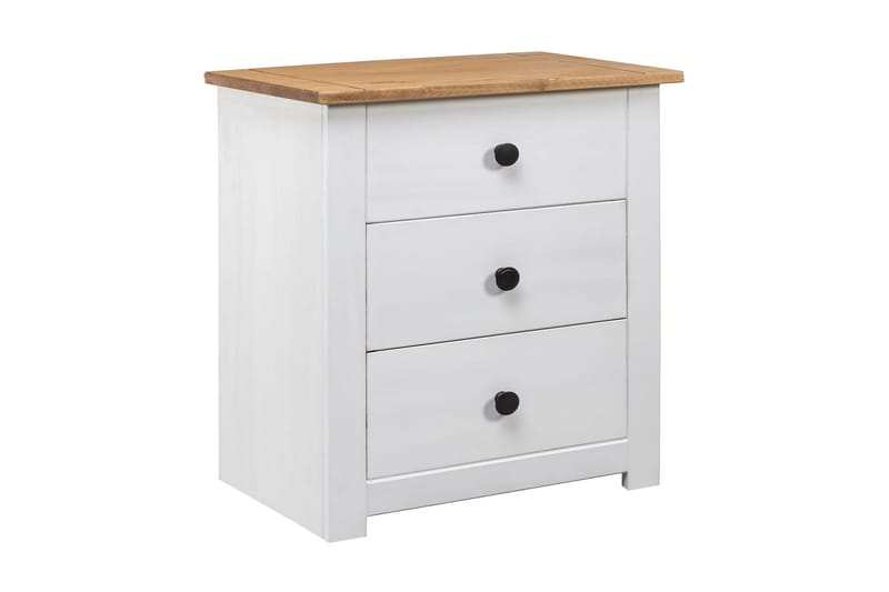 Sengeskab 46 x 40 x 57 cm fyrretræ Panama hvid - Hvid - Møbler - Borde - Aflastningsbord - Sengebord