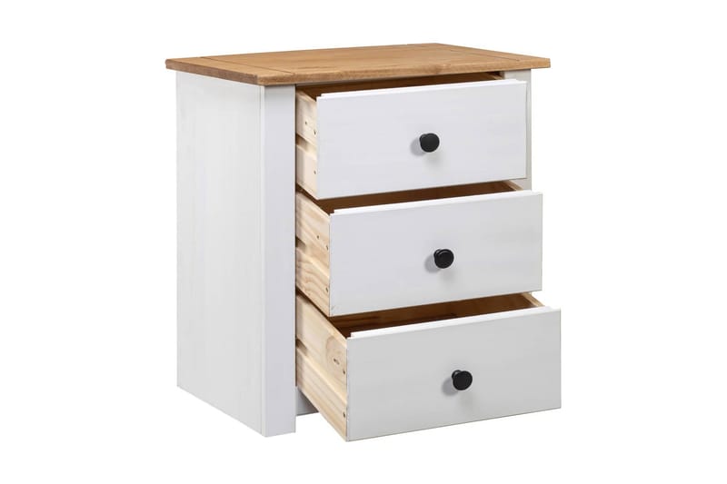 Sengeskab 46 x 40 x 57 cm fyrretræ Panama hvid - Hvid - Møbler - Borde - Aflastningsbord - Sengebord