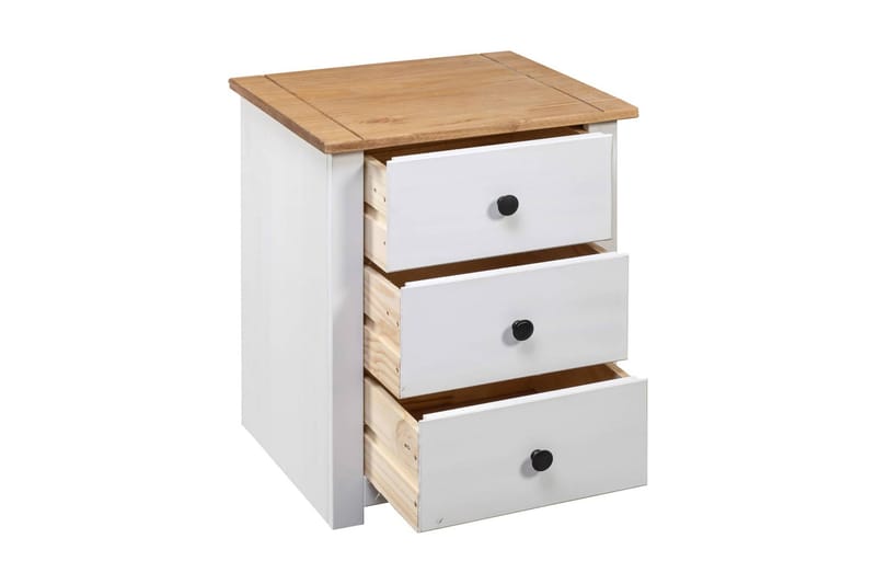 Sengeskab 46 x 40 x 57 cm fyrretræ Panama hvid - Hvid - Møbler - Borde - Aflastningsbord - Sengebord