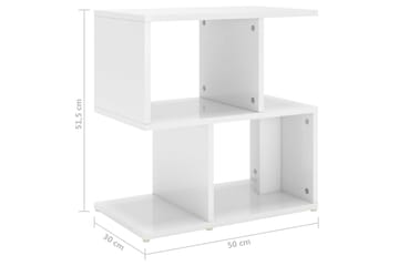 sengeskab 50x30x51,5 cm spånplade hvid højglans - Hvid - Møbler - Borde - Aflastningsbord - Sengebord