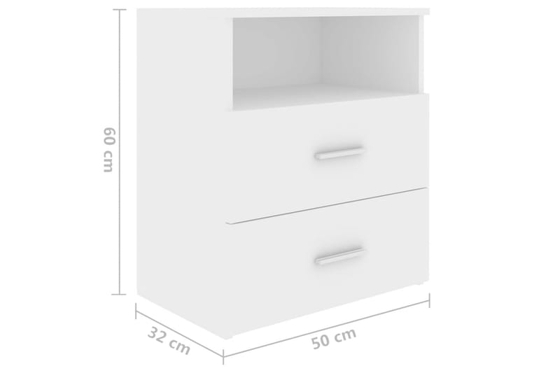 sengeskab 50x32x60 cm hvid - Hvid - Møbler - Borde - Aflastningsbord - Sengebord