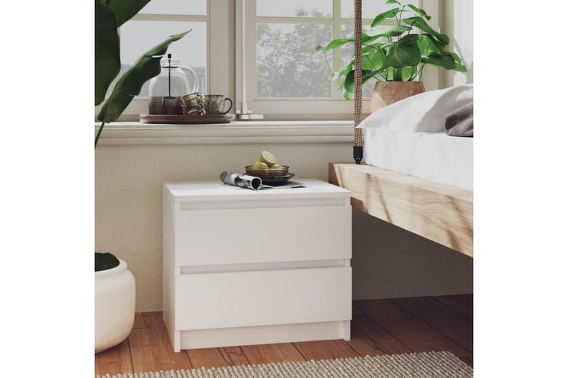 sengeskab 50x39x43,5 cm spånplade hvid - Hvid - Møbler - Borde - Aflastningsbord - Sengebord