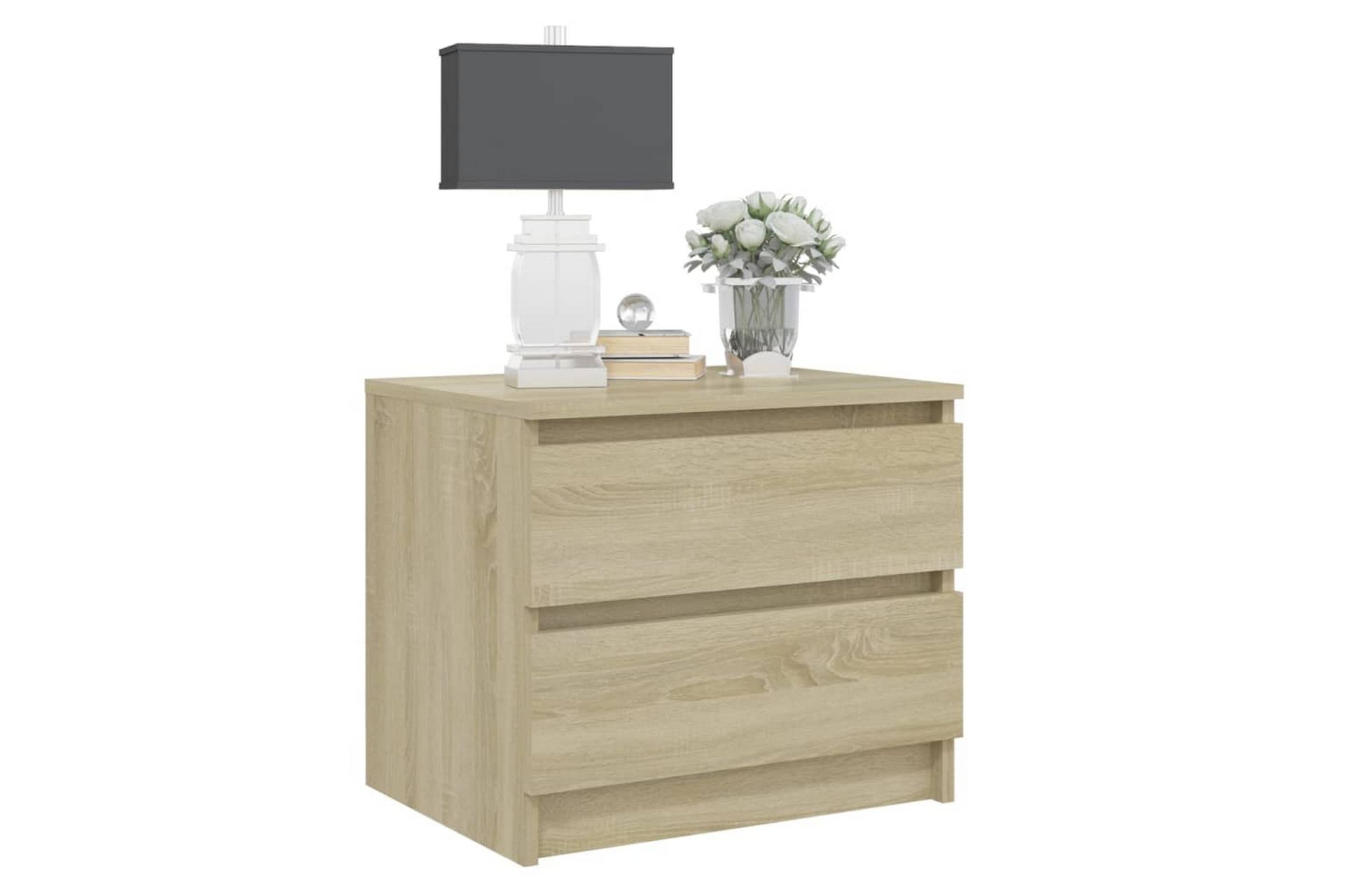 sengeskab 50x39x43,5 cm spånplade sonoma-eg - Brun - Møbler - Borde - Aflastningsbord - Sengebord