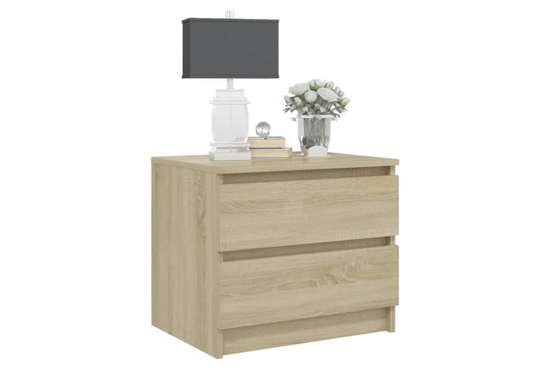 sengeskab 50x39x43,5 cm spånplade sonoma-eg - Brun - Sengebord