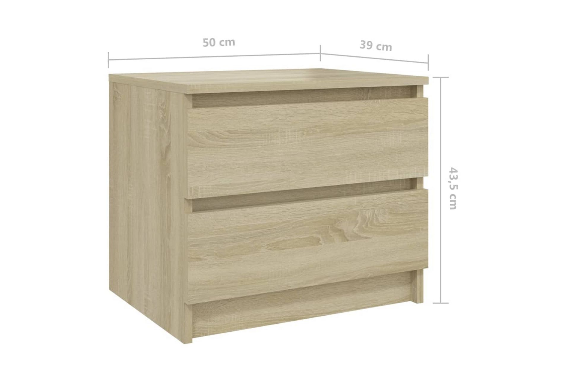 sengeskab 50x39x43,5 cm spånplade sonoma-eg - Brun - Møbler - Borde - Aflastningsbord - Sengebord