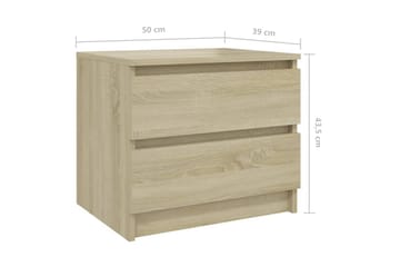 sengeskab 50x39x43,5 cm spånplade sonoma-eg - Brun - Møbler - Borde - Aflastningsbord - Sengebord