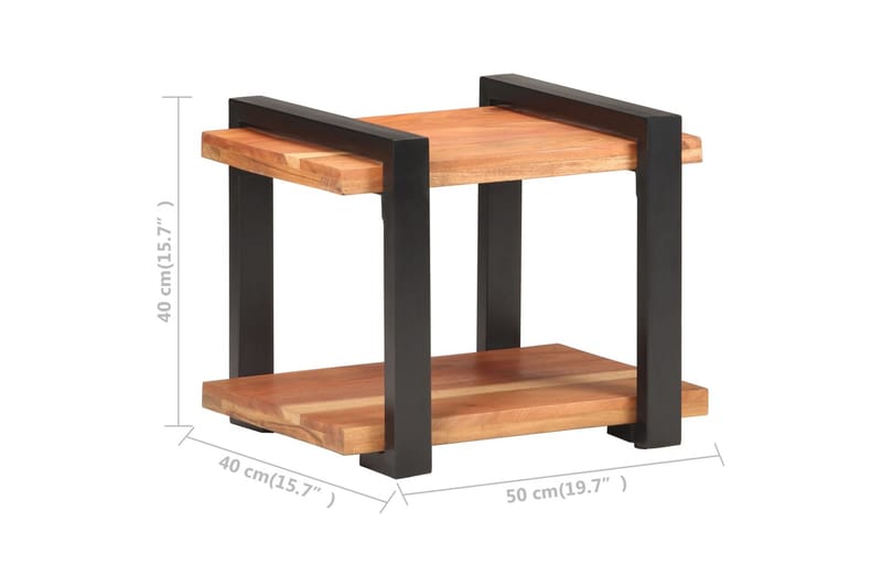 Sengeskab 50x40x40 cm massivt akacietræ - Brun - Møbler - Borde - Aflastningsbord - Sengebord