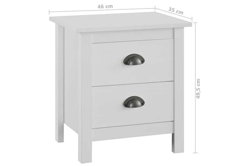 Sengeskab Hill Range 46X35X49,5 Massivt Fyrretræ Hvid - Møbler - Borde - Aflastningsbord - Sengebord