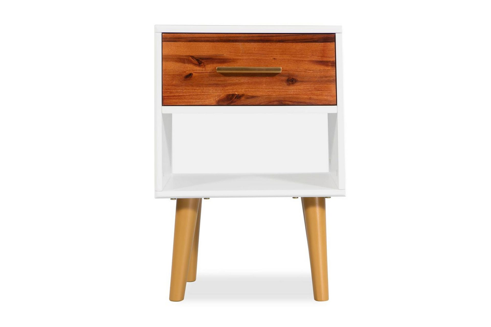 Sengeskab I Massivt Akacietræ 40 X 30 X 45 Cm - Hvid - Møbler - Borde - Aflastningsbord - Sengebord